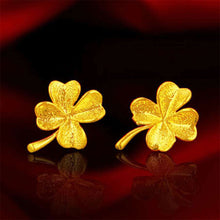 Load image into Gallery viewer, Saudi Gold Rose Hollow-out Ear Stud Fashion Female Simple Love Heart Design Earrings Gold Clover Jewelry Women Accessories