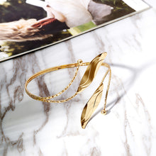 Load image into Gallery viewer, Fashion Bohemian Leaf Charm Upper Arm Bracelet Metal Leaves Curve Creative Arm Cuff Armlet Bangle Bracelets Jewelry for Women