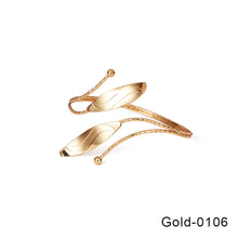 Load image into Gallery viewer, Fashion Bohemian Leaf Charm Upper Arm Bracelet Metal Leaves Curve Creative Arm Cuff Armlet Bangle Bracelets Jewelry for Women