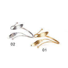 Load image into Gallery viewer, Fashion Bohemian Leaf Charm Upper Arm Bracelet Metal Leaves Curve Creative Arm Cuff Armlet Bangle Bracelets Jewelry for Women