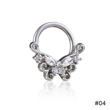 Load image into Gallery viewer, Butterfly Nose Piercing Ring Nasal Septum Piercing Ring Titanium Steel Nose Stud Piercing NosePin Jewelry Women Men Accessories