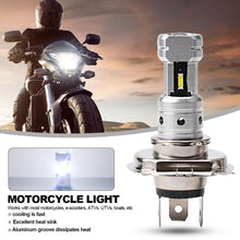 Load image into Gallery viewer, 4SMD CSP1860 LED Motorcycle Scooter Headlamp Head Light DRL High Low 80W Light White H4 P15D BA20D