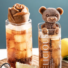 Load image into Gallery viewer, Silicone Rose Bear Ice Cube Mold Celebrity Summer Ice Tea Coffee Milk Ice Maker Juice Bar Cocktail Wine Decoration Mold Tray Cafe Bar Tool