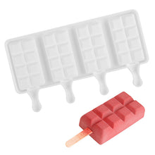 Load image into Gallery viewer, 4Cell/Cavity Silicone Ice Cream Mould DIY Popsicle Mold Ice Cube Tray Puck Popsicle Mold Chocolate Mold Tray