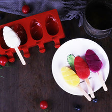 Load image into Gallery viewer, 4Cell/Cavity Silicone Ice Cream Mould DIY Popsicle Mold Ice Cube Tray Puck Popsicle Mold Chocolate Mold Tray