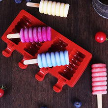 Load image into Gallery viewer, 4Cell/Cavity Silicone Ice Cream Mould DIY Popsicle Mold Ice Cube Tray Puck Popsicle Mold Chocolate Mold Tray