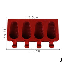 Load image into Gallery viewer, 4Cell/Cavity Silicone Ice Cream Mould DIY Popsicle Mold Ice Cube Tray Puck Popsicle Mold Chocolate Mold Tray