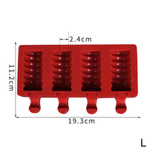 Load image into Gallery viewer, 4Cell/Cavity Silicone Ice Cream Mould DIY Popsicle Mold Ice Cube Tray Puck Popsicle Mold Chocolate Mold Tray