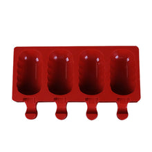 Load image into Gallery viewer, 4Cell/Cavity Silicone Ice Cream Mould DIY Popsicle Mold Ice Cube Tray Puck Popsicle Mold Chocolate Mold Tray
