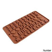 Load image into Gallery viewer, Letters Numbers Waffle Silicone Mold DIY Chocolate Cake Mold Baking Tray Dessert Pastry Cake Decorating Tools Ice Cube Mould
