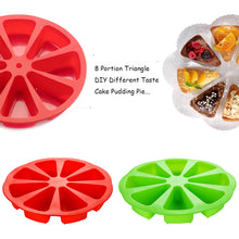Load image into Gallery viewer, 8Cavity Round DIY Cake Mold 8 Slice Scone Bread Baking Mold Pizza Silicone Baking Tray Bakeware