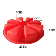 Load image into Gallery viewer, 8Cavity Round DIY Cake Mold 8 Slice Scone Bread Baking Mold Pizza Silicone Baking Tray Bakeware
