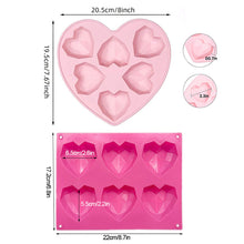 Load image into Gallery viewer, Large Silicone Diamond Heart Numbers Letters Alphabet Cake Mold Set Chocolate Fondant Cake Decoration Baking Tool Mousse Cake Dessert Candy Pastry Baking Accessories
