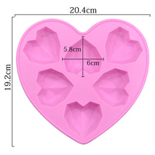 Load image into Gallery viewer, 6Cell Silicone Diamond Heart Cake Mold Chocolate Fondant Cake Decoration Baking Tool Mousse Cake Dessert Candy Pastry Baking Accessories