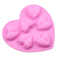 Load image into Gallery viewer, 6Cell Silicone Diamond Heart Cake Mold Chocolate Fondant Cake Decoration Baking Tool Mousse Cake Dessert Candy Pastry Baking Accessories