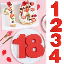 Load image into Gallery viewer, 10 inch Silicone Numbers Cake Mold Birthday Digit Cake Decoration Baking Tool Fondant Cake Baking Mold Bakeware