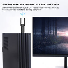 Load image into Gallery viewer, Wireless Network Card Free Drive Dual-frequency 5G USB 650M External Antenna Wireless Network Card High Power USB Receiver