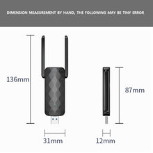 Load image into Gallery viewer, Wireless Network Card Free Drive Dual-frequency 5G USB 650M External Antenna Wireless Network Card High Power USB Receiver