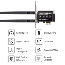 Load image into Gallery viewer, WiFi6 PCI-E Dual-frequency Network Card Bluetooth-compatible 5.2 1800M 5G/2.4GHz WiFi Wireless Adapter For Windows 10/11