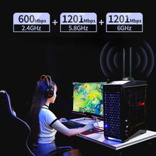 Load image into Gallery viewer, WiFi6E PCI-E Tri-band 6GHz Desktop Computer 3000M High Speed Network Card Bluetooth-compatible 5.2 WiFi Wireless Adapter