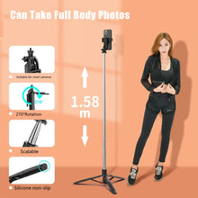 Load image into Gallery viewer, Wireless Selfie Stick Bluetooth-compatible Foldable Tripod With Fill Light Shutter Remote Control For Action Camera Smartphone