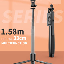 Load image into Gallery viewer, Wireless Selfie Stick Bluetooth-compatible Foldable Tripod With Fill Light Shutter Remote Control For Action Camera Smartphone
