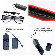 Load image into Gallery viewer, EL Luminous Glasses LED Glowing Neon Party Flashing Glasses for Festival Celebration Party Bar Performing Fluorescent Accessories