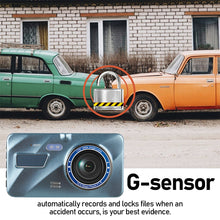 Load image into Gallery viewer, 4" Full HD Dashcam Dual Lens Car DVR Camera Rear View Dual Lens Video Recorder Cycle 1080P Video Mirror Recorder Dash Cam