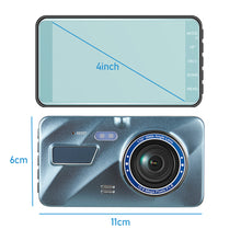 Load image into Gallery viewer, 4" Full HD Dashcam Dual Lens Car DVR Camera Rear View Dual Lens Video Recorder Cycle 1080P Video Mirror Recorder Dash Cam