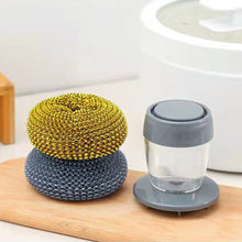 Load image into Gallery viewer, Dish Washing Brush Short Handle Emery Magic Sponge Brush Kitchen Soap Dispensing Palm Brush Kitchen Washing Cleaning Tool