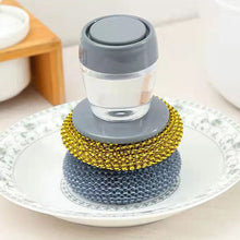 Load image into Gallery viewer, Dish Washing Brush Short Handle Emery Magic Sponge Brush Kitchen Soap Dispensing Palm Brush Kitchen Washing Cleaning Tool