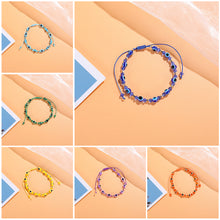 Load image into Gallery viewer, Women Knitted Palm Eye Demon Evil Eye Lucky Bracelet Resin Bracelets Simple Beaded Chain Adjustable Couple Bracelet Accessories