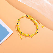 Load image into Gallery viewer, Women Knitted Palm Eye Demon Evil Eye Lucky Bracelet Resin Bracelets Simple Beaded Chain Adjustable Couple Bracelet Accessories