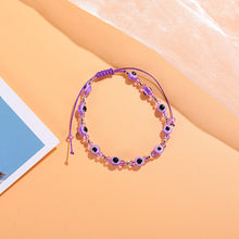Load image into Gallery viewer, Women Knitted Palm Eye Demon Evil Eye Lucky Bracelet Resin Bracelets Simple Beaded Chain Adjustable Couple Bracelet Accessories