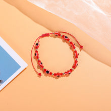 Load image into Gallery viewer, Women Knitted Palm Eye Demon Evil Eye Lucky Bracelet Resin Bracelets Simple Beaded Chain Adjustable Couple Bracelet Accessories