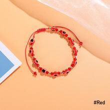 Load image into Gallery viewer, Women Knitted Palm Eye Demon Evil Eye Lucky Bracelet Resin Bracelets Simple Beaded Chain Adjustable Couple Bracelet Accessories