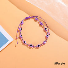 Load image into Gallery viewer, Women Knitted Palm Eye Demon Evil Eye Lucky Bracelet Resin Bracelets Simple Beaded Chain Adjustable Couple Bracelet Accessories