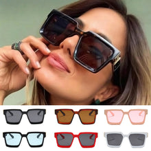 Load image into Gallery viewer, Women Big Motion Frame Sunglasses Fashion Square Frame Retro Large Square Decorative Pattern Sunglasses Versatile