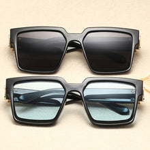Load image into Gallery viewer, Women Big Motion Frame Sunglasses Fashion Square Frame Retro Large Square Decorative Pattern Sunglasses Versatile