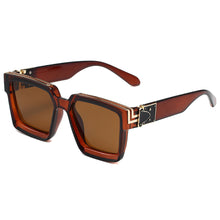 Load image into Gallery viewer, Women Big Motion Frame Sunglasses Fashion Square Frame Retro Large Square Decorative Pattern Sunglasses Versatile