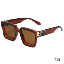 Load image into Gallery viewer, Women Big Motion Frame Sunglasses Fashion Square Frame Retro Large Square Decorative Pattern Sunglasses Versatile