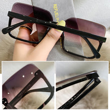 Load image into Gallery viewer, Fashion Square Frame Retro Large Square Decorative Pattern Sunglasses Women Versatile Big Motion Frame Sunglasses