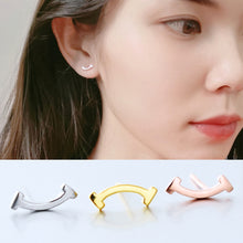 Load image into Gallery viewer, Fashion 925 Sterling Silver Expression Smile Stud Earrings Simple Korean U-shaped Earrings Women Accessories Jewelry