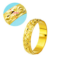 Load image into Gallery viewer, 5mm Car Rice Word Flower Closed Ring Ring Plated 24K Gold Vietnam Sand Gold Ring Brass Gold Plated Lovers Ring Jewelry