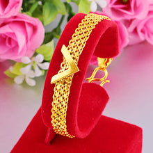 Load image into Gallery viewer, Vietnam Gold Double Layer Transfer Bead Bracelet Gold Imitation Gold Bracelet Women's Gold Gold Bracelet V Bracelet Jwewlry