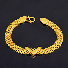 Load image into Gallery viewer, Vietnam Gold Double Layer Transfer Bead Bracelet Gold Imitation Gold Bracelet Women's Gold Gold Bracelet V Bracelet Jwewlry