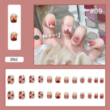 Load image into Gallery viewer, 24pcs/set Butterfly Diamond Nail Pieces Nail Patch Removable Fake Nails Extensions Artificial Nail Art Accessories