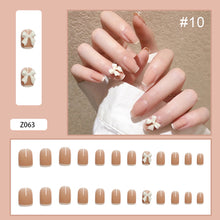 Load image into Gallery viewer, 24pcs/set Butterfly Diamond Nail Pieces Nail Patch Removable Fake Nails Extensions Artificial Nail Art Accessories