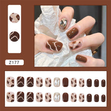 Load image into Gallery viewer, 24pcs/set Removable Nail Sticker Multicolor Fake Nails Full Cover Nail Art Glue Nail Chip Extensions Artificial Nail Art Accessories