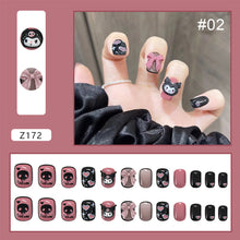 Load image into Gallery viewer, 24pcs/set Removable Nail Sticker Multicolor Fake Nails Full Cover Nail Art Glue Nail Chip Extensions Artificial Nail Art Accessories